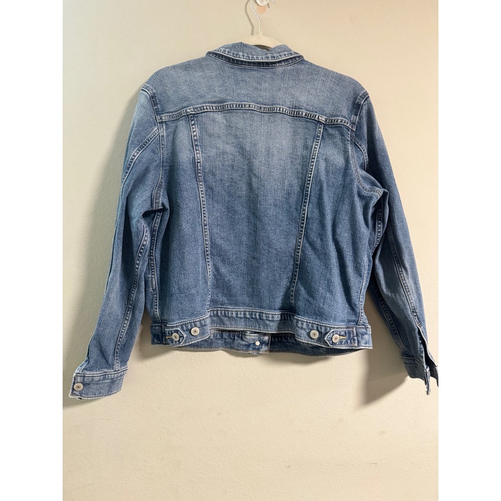 Lucky Brand Womens XL Denim Trucker Jacket Medium Wash Blue Jean Jacket - Picture 4 of 6